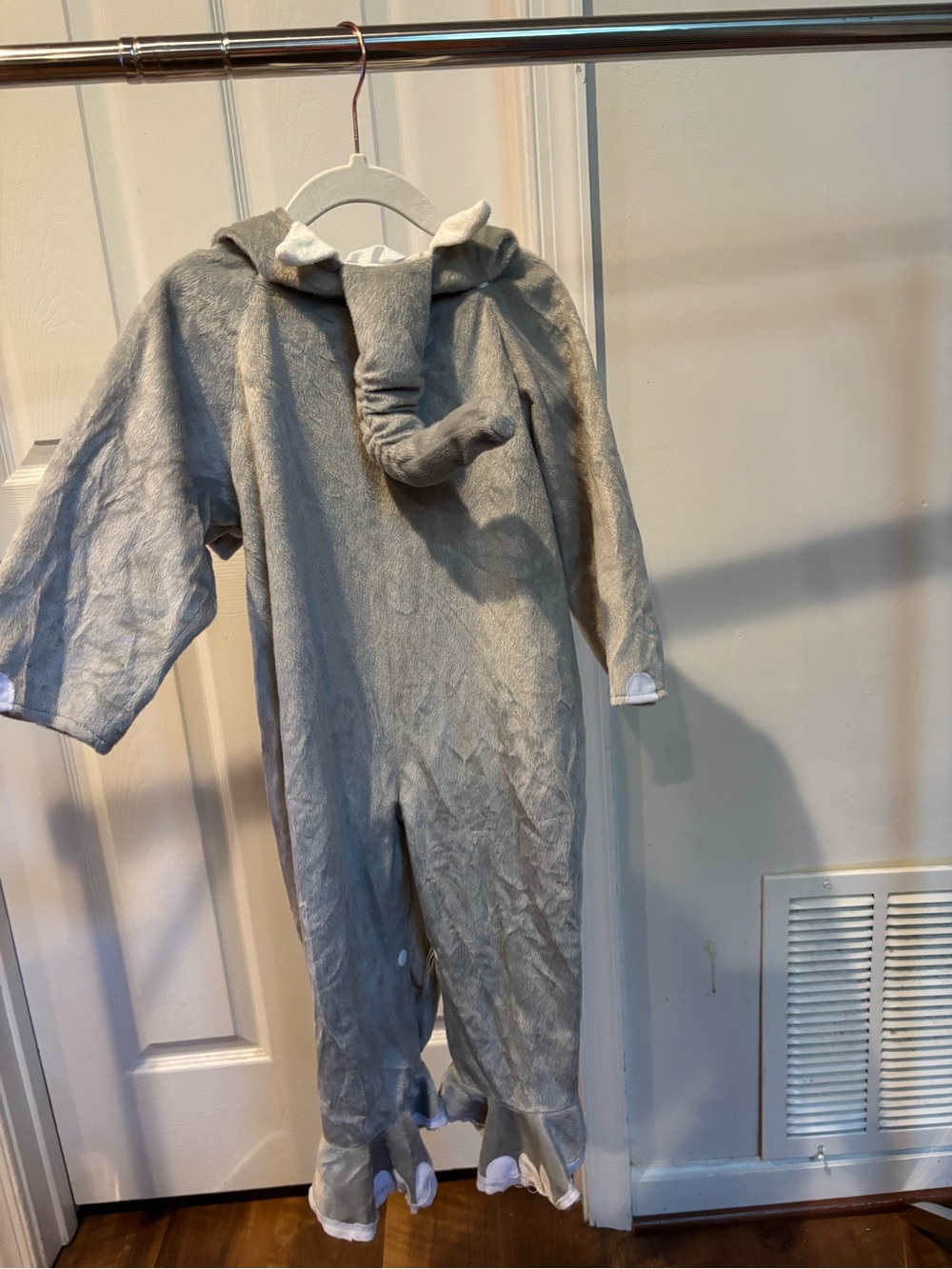 Kids Elephant Hooded One-Piece Halloween Costume - Gray